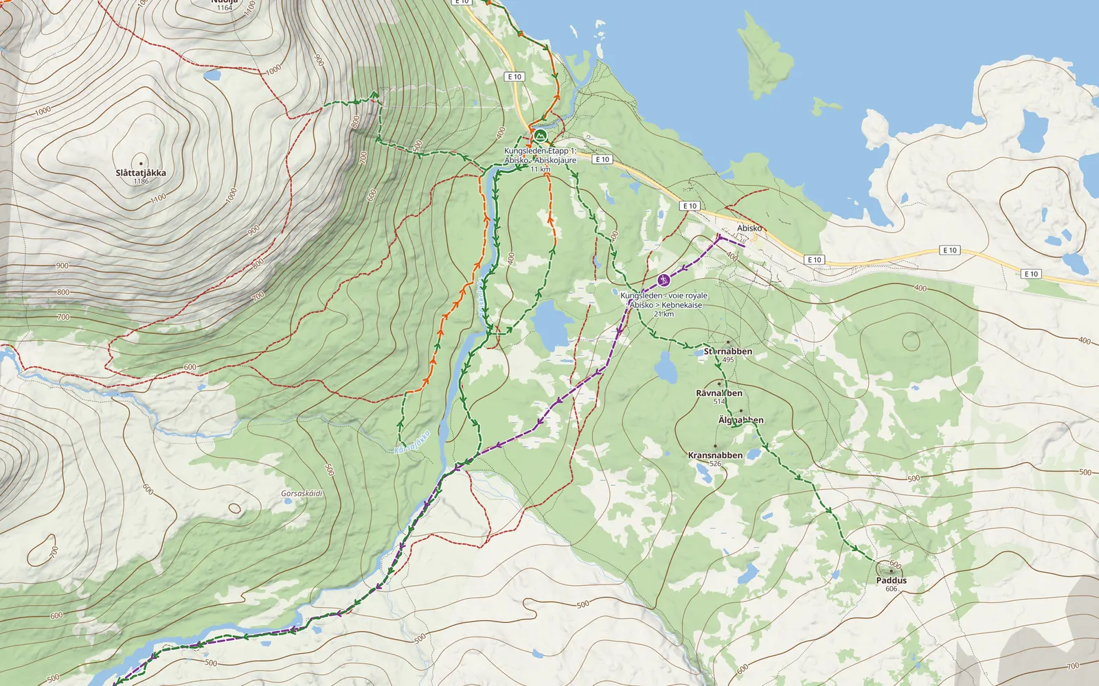 Trails, huts and peaks around Abisko